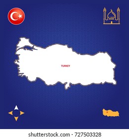 simple outline map of turkey