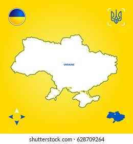 simple outline map of ukraine