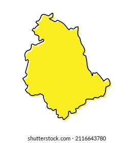 Simple outline map of Umbria is a region of Italy. Stylized minimal line design