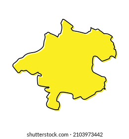 Simple outline map of Upper Austria is a state of Austria. Stylized minimal line design