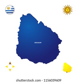 simple outline map of Uruguay