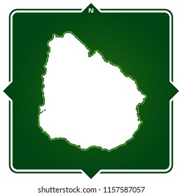 simple outline map of Uruguay
