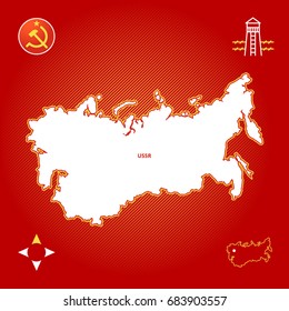 simple outline map of ussr