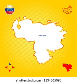 simple outline map of venezuela