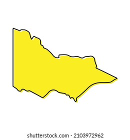 Simple outline map of Victoria is a state of Australia. Stylized minimal line design