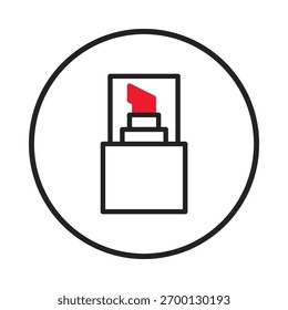A simple outline marker icon inside a circle, offering a modern and artistic design. Great for creative projects, presentations, educational materials or any visual communication requiring a clean,