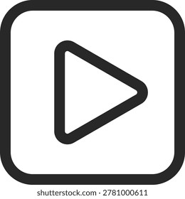 Simple outline media play button