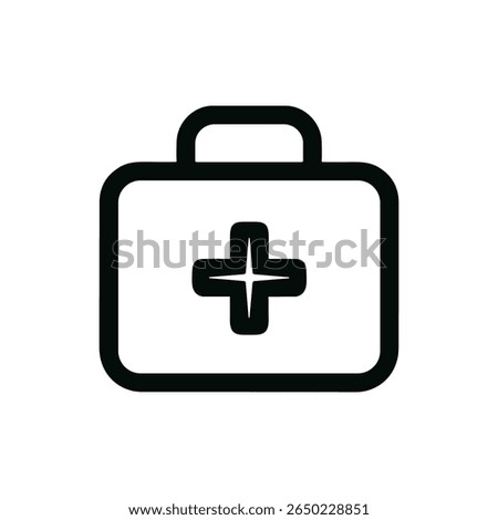 Simple Outline Medical First Aid Kit Box Emergency Icon Design