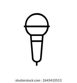 Simple Outline Microphone Equipment Communication Device Recording Singing Entertainment Icon