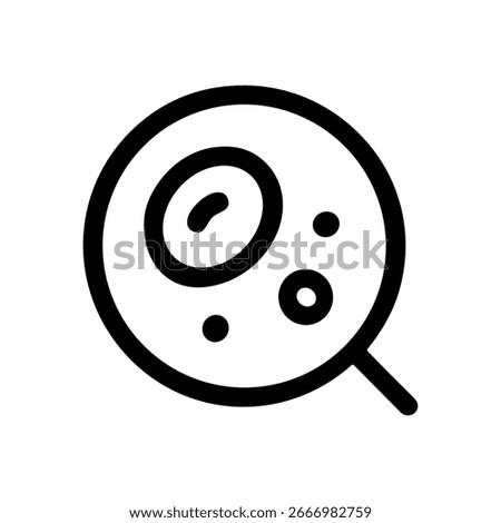 Simple Outline Microscopic Germs Under Magnifying Glass Line Icon