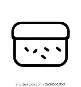 Simple Outline Minimalist Food Container with Seeds Illustration Icon