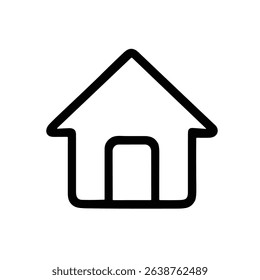 Simple Outline Minimalist House Symbol Dwelling Thin Line Style Icon