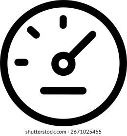 Simple Outline Minimalist Speedometer Automobile Dashboard Element Instrument Icon