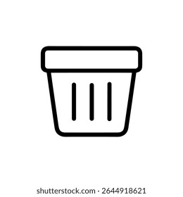 Simple Outline Minimalist Trash Can Bin Waste Garbage Icon