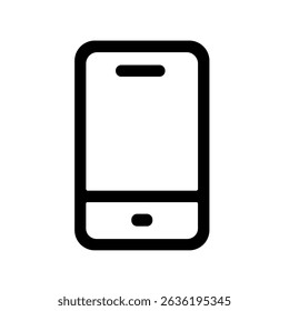 Simple Outline Mobile Phone Icon with Minimalist Style for App Design