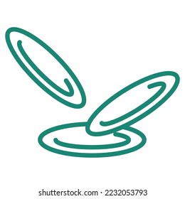 Simple outline modern turquoise red blood cells icon. Minimal vector pictogram with thin lines isolated on transparent background