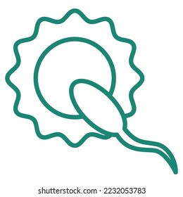 Esbozo simple icono esquemático turquesa moderno del sistema reproductivo humano. Pictograma vectorial mínimo con líneas delgadas aisladas en fondo transparente