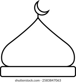 simple outline mosque dome colorful icon illustration design