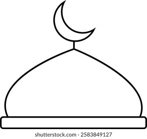 simple outline mosque dome icon illustration design