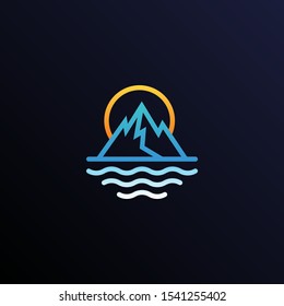 Simple Outline Mountain Logo Design Concept