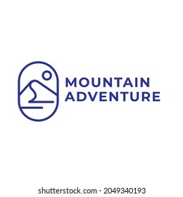 simple outline mountain logo vector