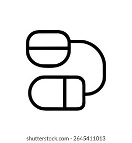 Contorno Simples Mouse Computador Periférico Conectando Dispositivo Tecnologia Ícone Símbolo