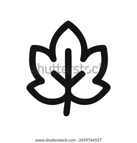 Simple Outline Mulberry Leaf Single Icon Botanical Sign Isolated