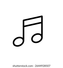 Simple Outline Music Note Graphic Design Symbol Icon Element