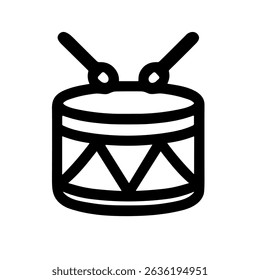 Simples Contorno Musical Instrumento de percussão Linha de Arte Ícone