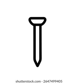Simples contorno unha hardware construção ferramenta de construção prendedor equipamento linha arte