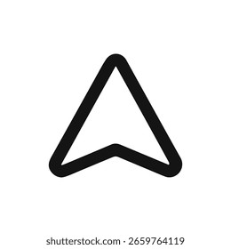 Simple Outline Navigation Arrow Direction Pointing Sign Isolated Icon