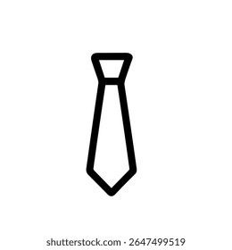 Simple Outline Necktie Business Symbol Clothing Line Art Icon Illustration