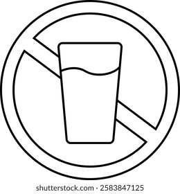 simple outline no drinking colorful icon illustration design
