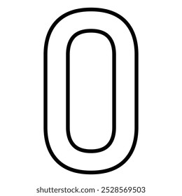 Simple outline of the number zero in vector format.