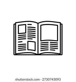 Esquema Simple Libro Abierto con Contenido e Icono de Caja Vacía