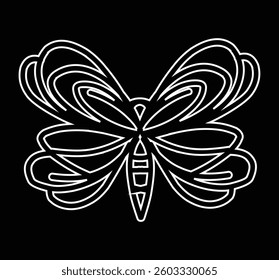 simple outline  ornament butterfly decoration illustration design