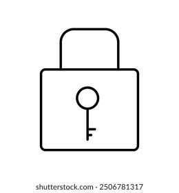 Esquema simple de un candado con un ojo de cerradura que representa los conceptos de seguridad y protección
