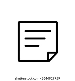 Folha de Contorno Simples com Ícone de Documento de Canto Dobrado