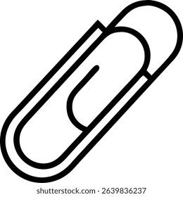 Simple Outline Paperclip Office Supply Shape Icon Design