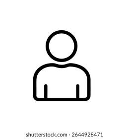 Simple Outline Person Profile User Interface Element Icon Design