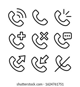 Simple outline phone icons set design vector template