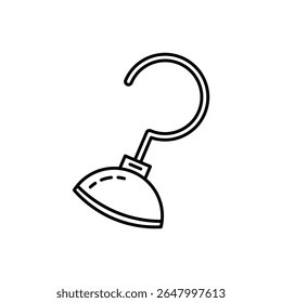 Simple outline pirate hook icon, ideal for adventure, fantasy, or costume-themed designs.
