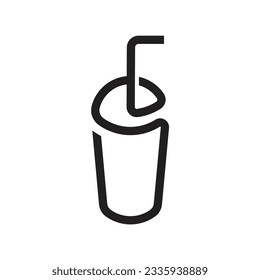 simple outline of plastic drink cups