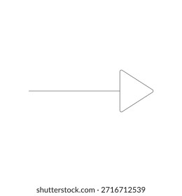 Simple outline play button icon symbol for digital interfaces and media playback