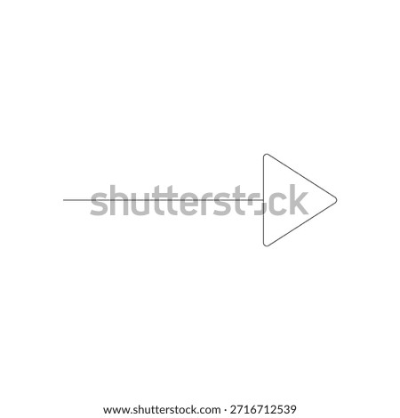 Simple outline play button icon symbol for digital interfaces and media playback