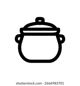 Pote de contorno simple con ilustración de ícono de elemento gráfico de tapa
