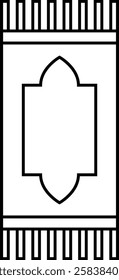 simple outline prayer mat islamic icon illustration design
