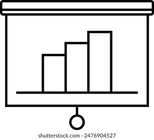 simple outline presentation board back to school icon