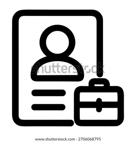Simple Outline Professional Profile with Briefcase Job Application Icon