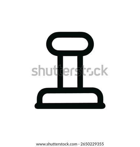 Simple Outline Pushpin Tack Pin Notice Board Tool Icon Symbol